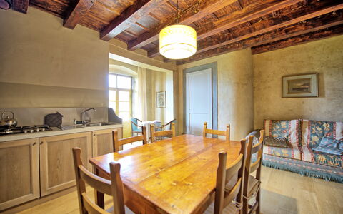 Accommodation Montegufoni 23: Dining Room, Kitchen, Living Room