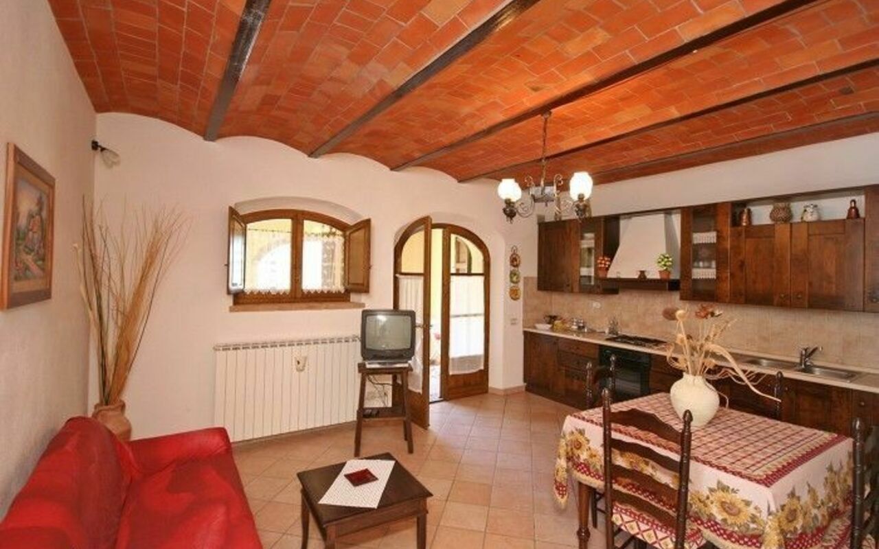Accommodation Pienza a: Dining Room, Kitchen, Living Room