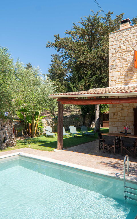 Villa Nipos: Balcony / Terrace / Patio, Building Exterior, Garden, Outdoor, Pool