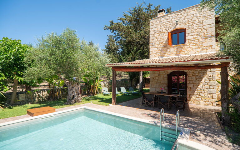 Villa Nipos: Balcony / Terrace / Patio, Building Exterior, Garden, Outdoor, Pool
