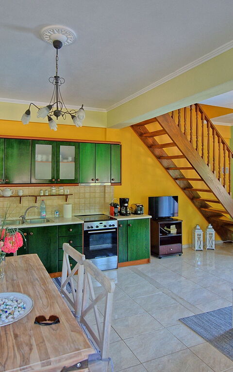 Beachfront Villa Rania: Dining Room, Kitchen, Living Room