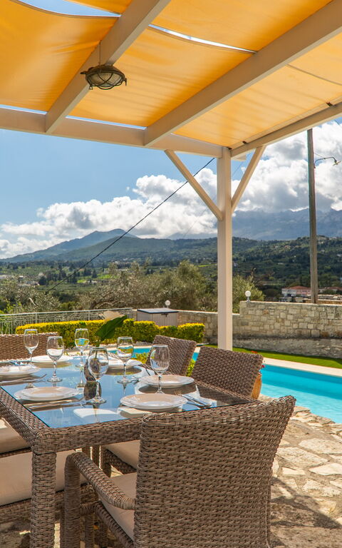 Villa Faye: Balcony / Terrace / Patio, Outdoor, Pool, Scenic View, Spring, Summer