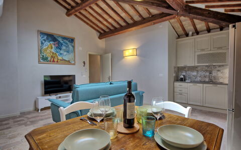 Accommodation Borgo Ariano 6: Dining Room, Kitchen, Living Room