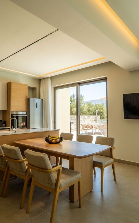 Villa Zen Chrysi: Kitchen, Living Room