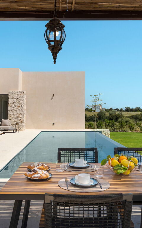 Eos Villa: Balcony / Terrace / Patio, Building Exterior, Garden, Outdoor, Pool