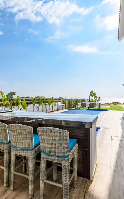 Serenity Seafront Villa: Balcony / Terrace / Patio, Building Exterior, Outdoor