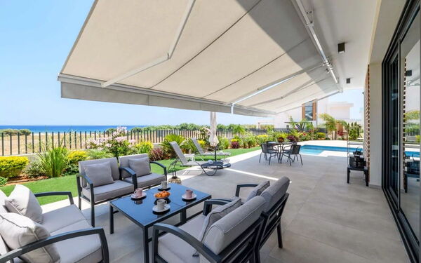 By the Beach - Emerald Seaview Villa: Balcony / Terrace / Patio, Building Exterior, Outdoor, Pool